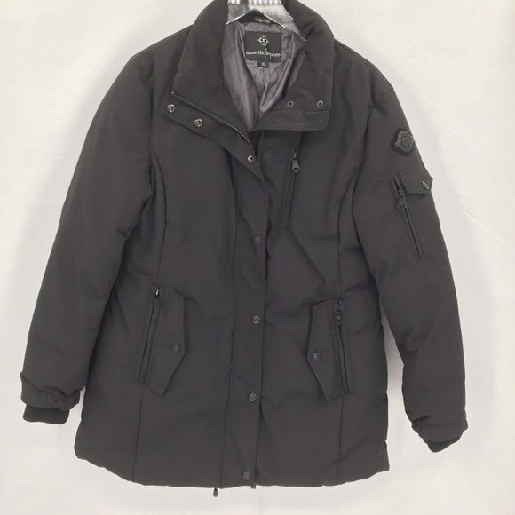 Nanette Lepore black puffy coat jacket zipper winter warm down XL X-Large - Picture 1 of 9